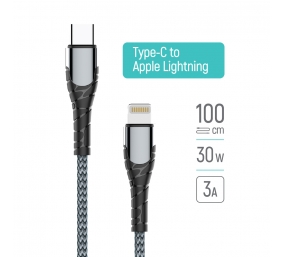 ColorWay Cable Type-C - Apple Lightning (PD Fast Charging) 3.0А (30W), 1m | CW-CBPDCL033-GR