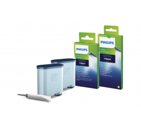 Philips | Coffee maker Maintenance kit: Oil, 2x AquaClean, 6x Coffee oil remover tablets, 6x Milk circuit cleaner sachets | CA6707/10