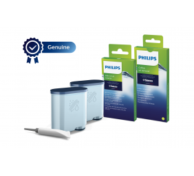 Philips | Coffee maker Maintenance kit: Oil, 2x AquaClean, 6x Coffee oil remover tablets, 6x Milk circuit cleaner sachets | CA6707/10