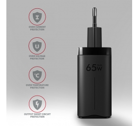 AXAGON GaN wallcharger 3x port (USB-A + 2x USB-C), 65W | ACU-DPQ65