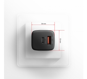 AXAGON Wallcharger 2x port (USB-A + USB-C), 20W | ACU-PQ20