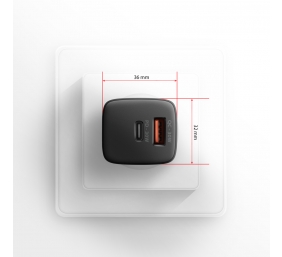 AXAGON Sil wallcharger 2x port (USB-A + USB-C), 30W | ACU-PQ30