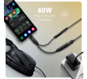 AXAGON | ADA-HCPD USB-C - Hi-Res DAC Audio Adapter PD, 60W