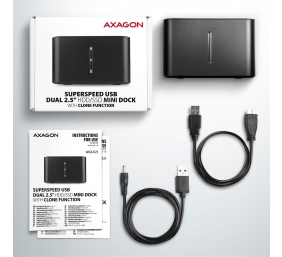 AXAGON | SuperSpeed USB DUAL 2.5" SSD/HDD MINI dock | ADSA-D25