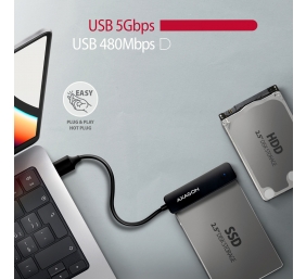 AXAGON USB-A 5Gbps SLIM adapter for 2.5" SSD/HDD | ADSA-FP2A