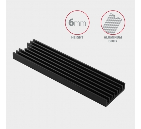 AXAGON Passive aluminum heatsink for all M.2 SSDs, size 2280, high 6 mm | CLR-M2L6