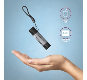 AXAGON Mobile USB 3.2 Gen 1 MINI card reader with USB-C and USB-A connectors | CRE-DAC