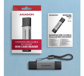 AXAGON Mobile USB 3.2 Gen 1 MINI card reader with USB-C and USB-A connectors | CRE-DAC