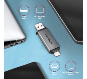 AXAGON Mobile USB 3.2 Gen 1 MINI card reader with USB-C and USB-A connectors | CRE-DAC