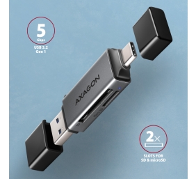 AXAGON Mobile USB 3.2 Gen 1 MINI card reader with USB-C and USB-A connectors | CRE-DAC