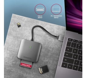 AXAGON Aluminum high-speed USB-A 3.2 Gen 1 memory card reader, 3 slots | CRE-S3
