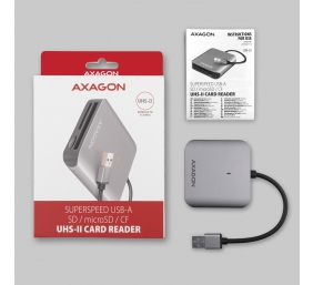 AXAGON Aluminum high-speed USB-A 3.2 Gen 1 memory card reader, 3 slots | CRE-S3