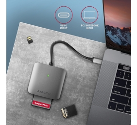 AXAGON Aluminum high-speed USB-C 3.2 Gen 1 memory card reader, 3 slots | CRE-S3C