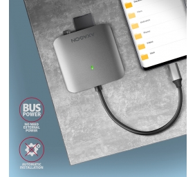 AXAGON Aluminum high-speed USB-C 3.2 Gen 1 memory card reader, 3 slots | CRE-S3C