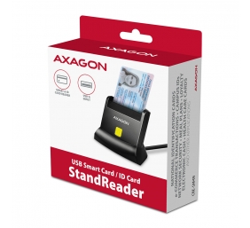 AXAGON Universal desktop USB contact Smart card/ID card reader with long, USB-A cable | CRE-SM4N