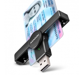 AXAGON Foldable pocket USB-A contact Smart/ID card reader | CRE-SMPA