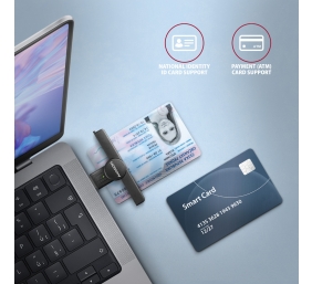 AXAGON Foldable pocket USB-A contact Smart/ID card reader | CRE-SMPA