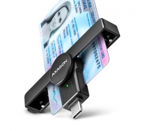 AXAGON Foldable pocket USB-C contact Smart/ID card reader | CRE-SMPC