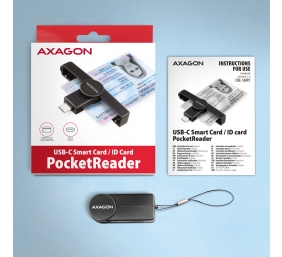 AXAGON Foldable pocket USB-C contact Smart/ID card reader | CRE-SMPC