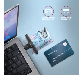 AXAGON Foldable pocket USB-C contact Smart/ID card reader | CRE-SMPC