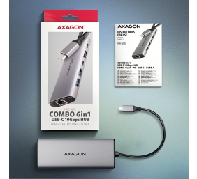 AXAGON Multi port USB-C 10Gbps hub | HMC-6G2L
