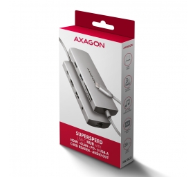 AXAGON Multi port USB-C 5Gbps hub | HMC-8HLSA