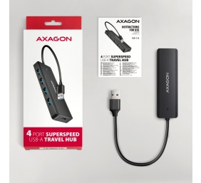 AXAGON Travel four-port USB-A 5Gbps hub | HUE-C1A