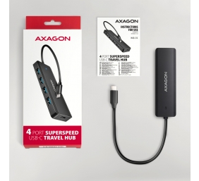 AXAGON Travel four-port USB-C 5Gbps hub | HUE-C1C