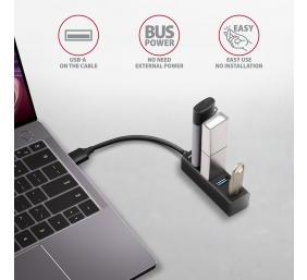 AXAGON Miniature metal four-port USB 3.2 Gen 1 hub | HUE-M1A