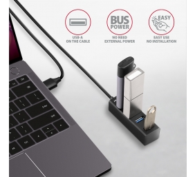 AXAGON Miniature metal four-port USB 3.2 Gen 1 hub | HUE-M1AL