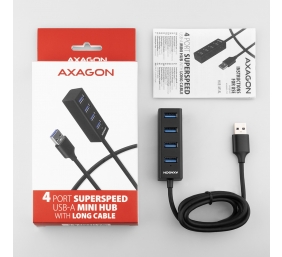 AXAGON Miniature metal four-port USB 3.2 Gen 1 hub | HUE-M1AL
