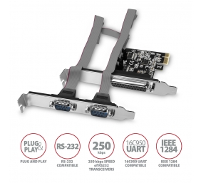 AXAGON PCI-Express card with one parallel and two serial ports 250 kbps | PCEA-PSN