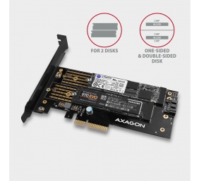 AXAGON PCI-Express x4 adapter to connect up to two M.2 disks to a computer | PCEM2-D