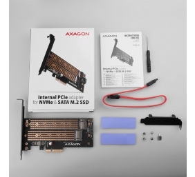 AXAGON PCI-Express x4 adapter to connect up to two M.2 disks to a computer | PCEM2-D