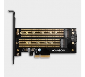 AXAGON PCI-Express x4 adapter to connect up to two M.2 disks to a computer | PCEM2-D
