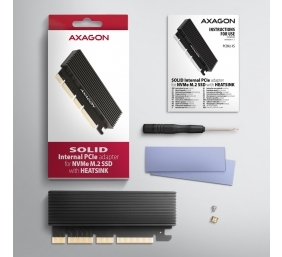 AXAGON PCI-Express x16 adapter with cooler for connecting an NVMe M.2 SSD drive to a computer | PCEM2-XS