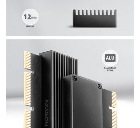 AXAGON PCI-Express x16 adapter with cooler for connecting an NVMe M.2 SSD drive to a computer | PCEM2-XS