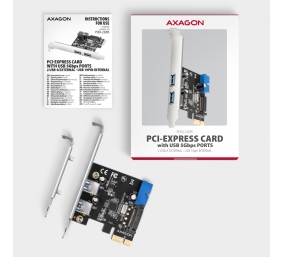AXAGON PCI-Express card with a pair of internal and a pair of external USB 5Gbps ports | PCEU-232RS