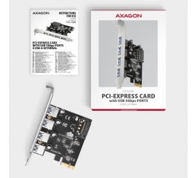 AXAGON PCI-Express card with four external USB-A 5Gbps ports | PCEU-430RS