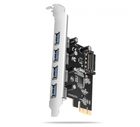 AXAGON PCI-Express card with four external USB-A 5Gbps ports | PCEU-430RS