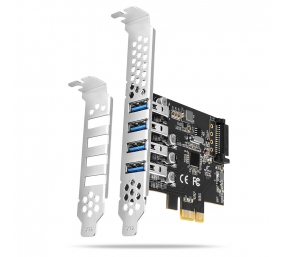 AXAGON PCI-Express card with four external USB 3.2 Gen1 ports with dual power | PCEU-43RS