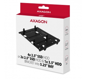 AXAGON Metal frame for mounting four 2.5" disks or two 2.5" disks and one 3.5" disk in a 5.25" position | RHD-435