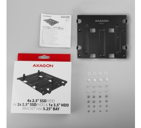 AXAGON Metal frame for mounting four 2.5" disks or two 2.5" disks and one 3.5" disk in a 5.25" position | RHD-435