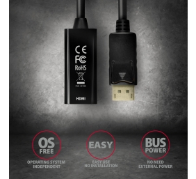 AXAGON | Active adapter | DisplayPort to HDMI | 0.15 m