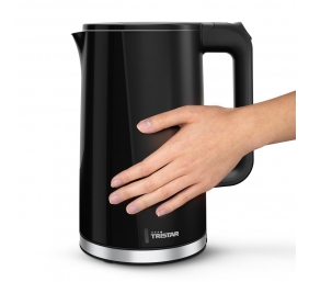 Tristar Double Walled Kettle | WK-3407 | Electric | 2200 W | 1.7 L | Plastic | 360° rotational base | Black