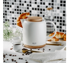 Adler Electric Kettle | AD 1304 | Electric | 1200 W | 1 L | Ceramic | 360° rotational base | White