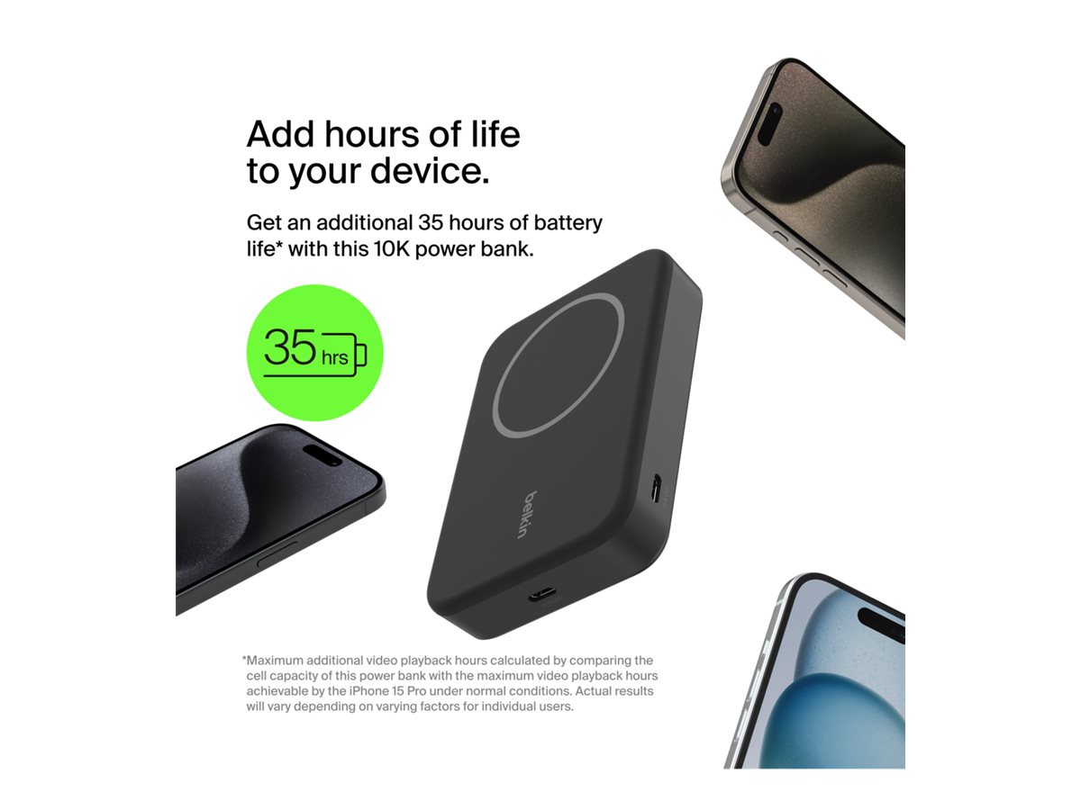 Belkin BoostCharge Pro Magnetic Power Bank with Qi2 15W 10K | 10000 mAh | Black