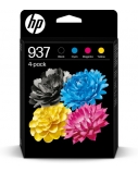 HP 937 CMYK 4-Pack (6C400NE) Rašalinių kasečių komplektas, C/M/Y/BK