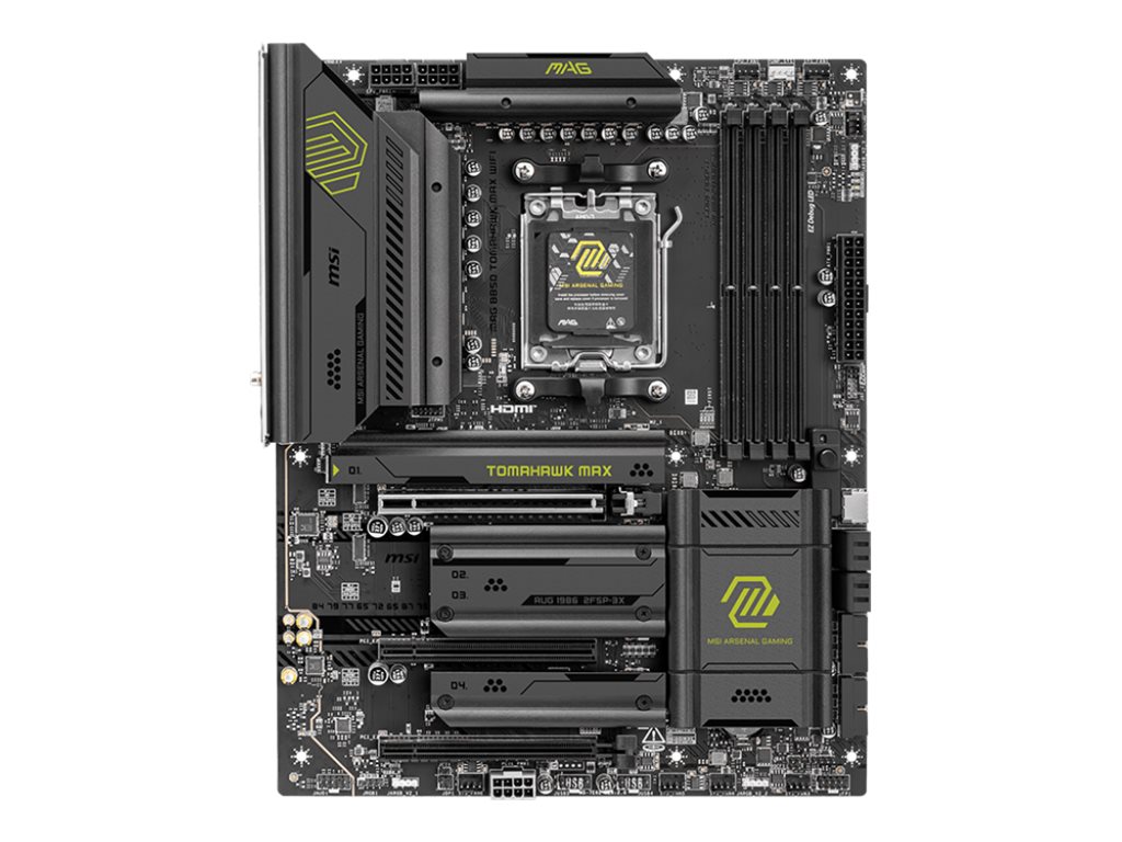 MSI MAG B850 TOMAHAWK MAX WIFI | Processor family AMD | Processor socket AM5 | DDR5 | Supported hard disk drive interfaces SATA, M.2 | Number of SATA connectors 4