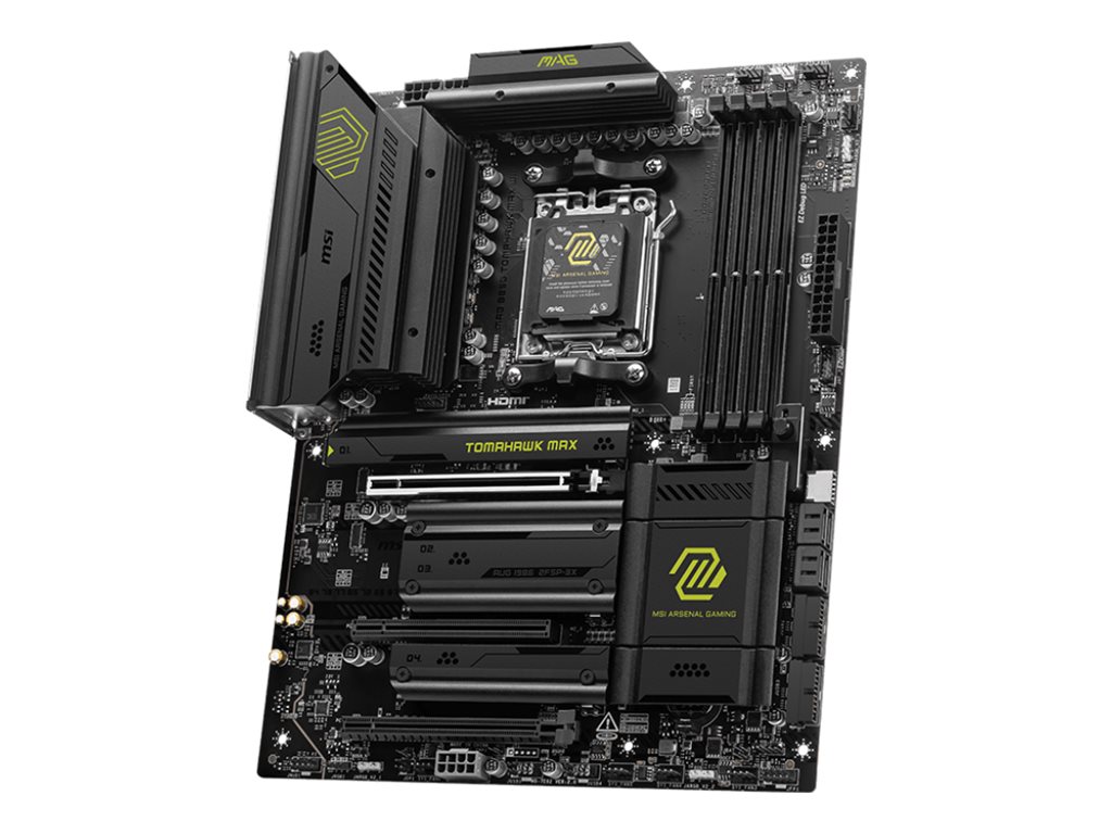 MSI MAG B850 TOMAHAWK MAX WIFI | Processor family AMD | Processor socket AM5 | DDR5 | Supported hard disk drive interfaces SATA, M.2 | Number of SATA connectors 4